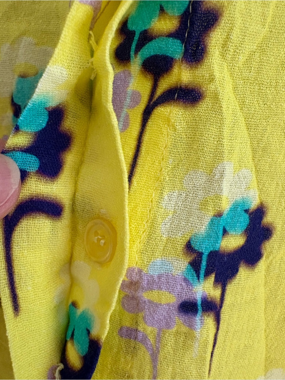 Smythe Gathered Blouse In Lemon Floral Print size S - Picture 11 of 12